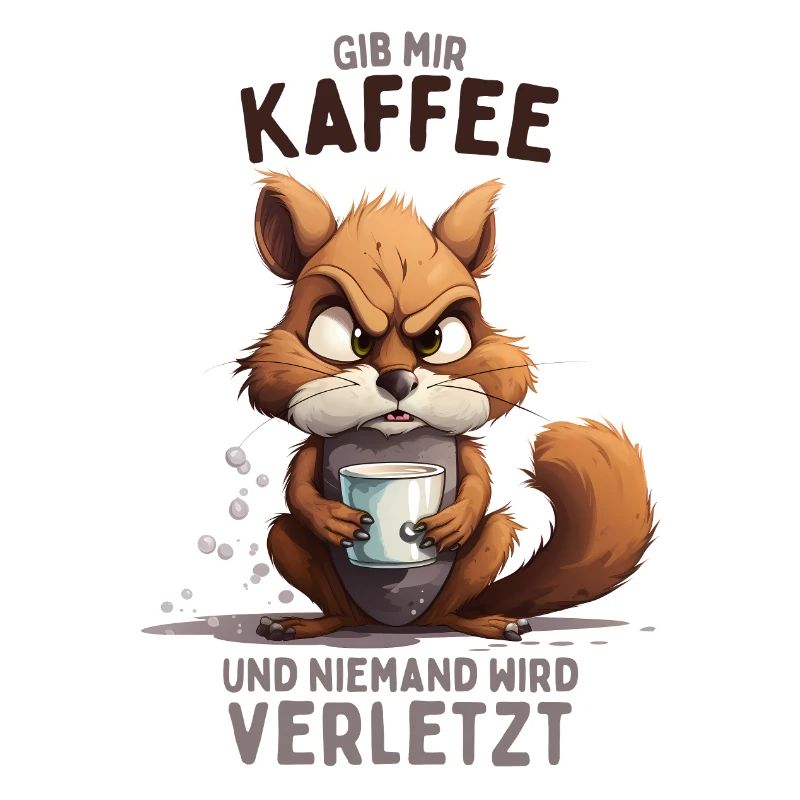 Wütendes Eichhörnchen mit Kaffee