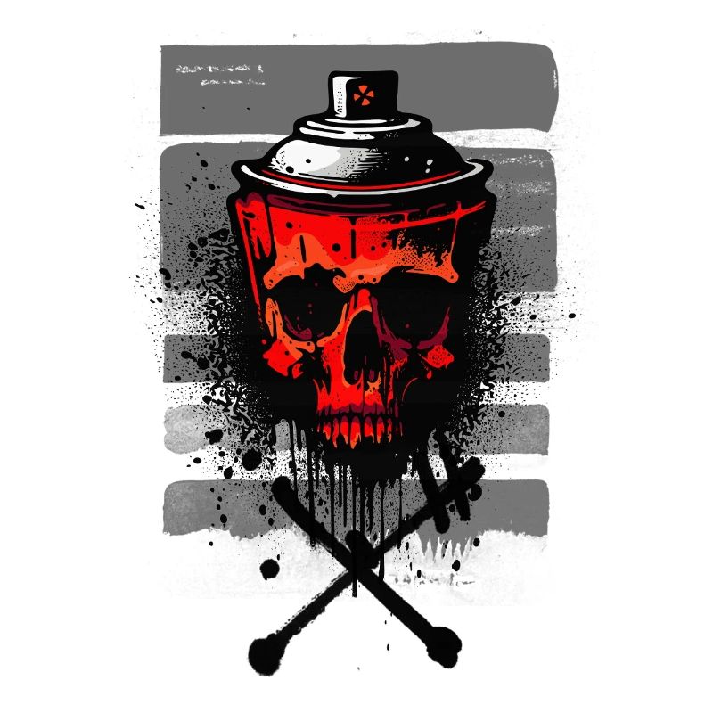 Red urban skull spray