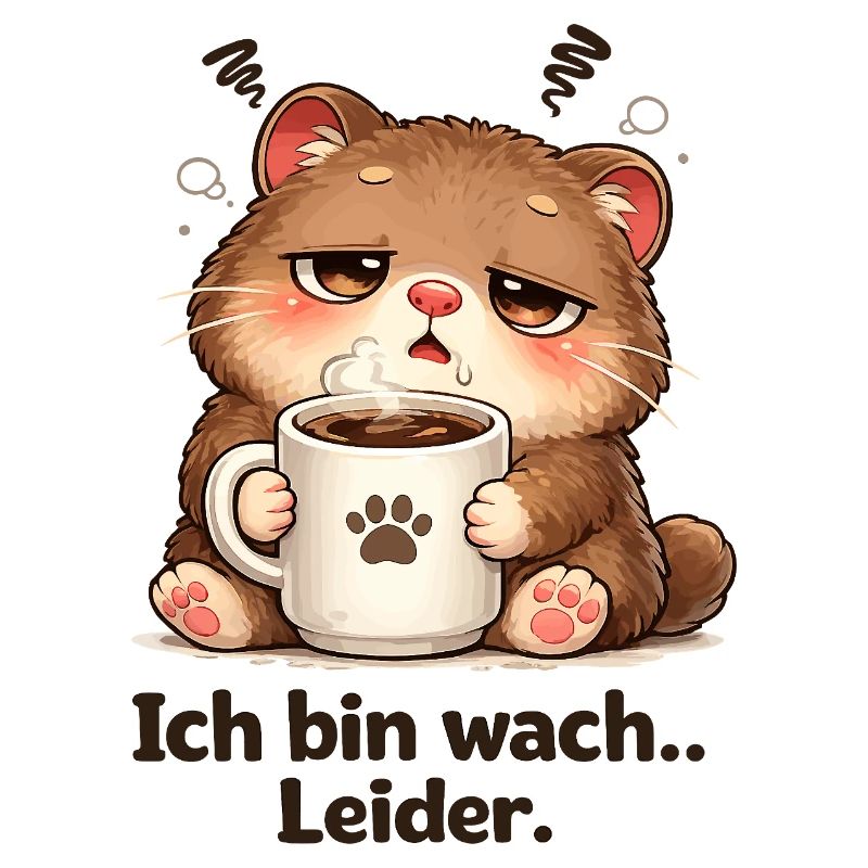 Kuschelkätzchen Kaffee Müde