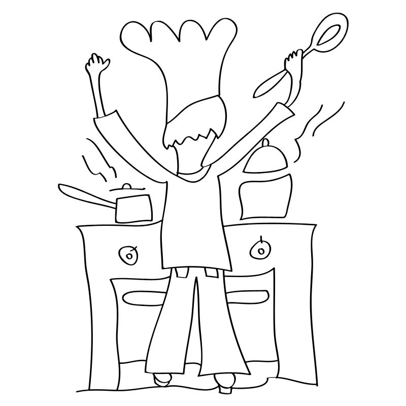 Papa’s Cooking Line Art – Funny Kitchen Gift
