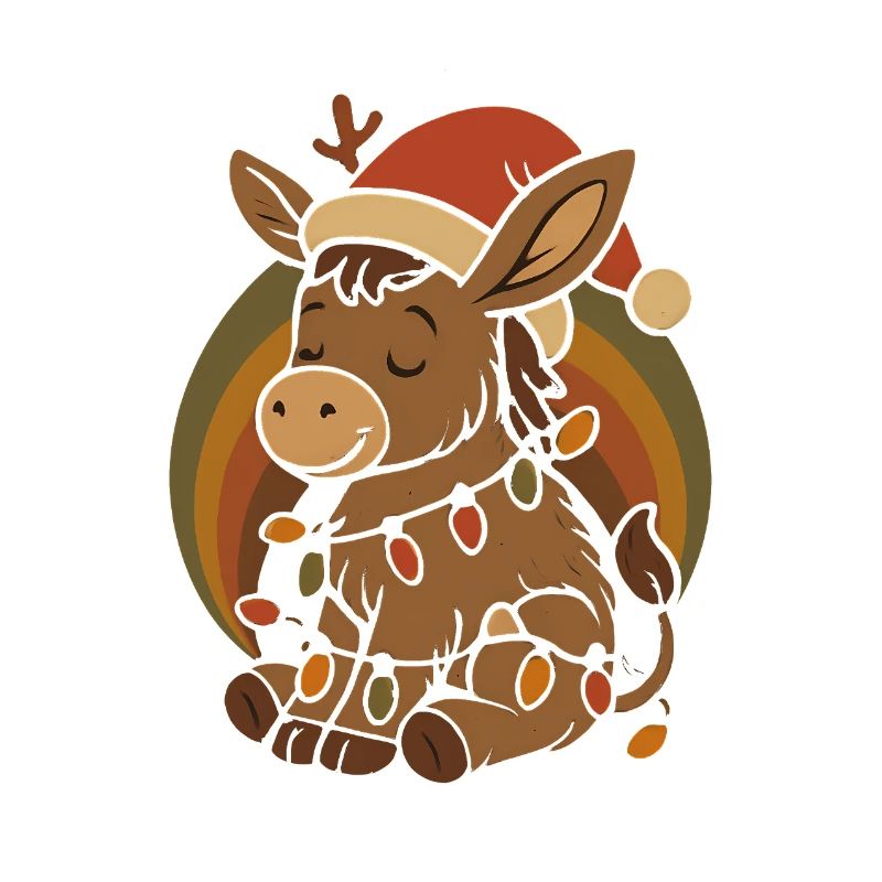 Cadeau de Noël Vintage Retro Elfe Âne