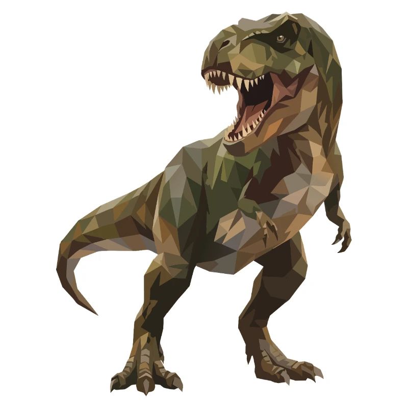 Style géométrique T-Rex vert Low Poly Camo