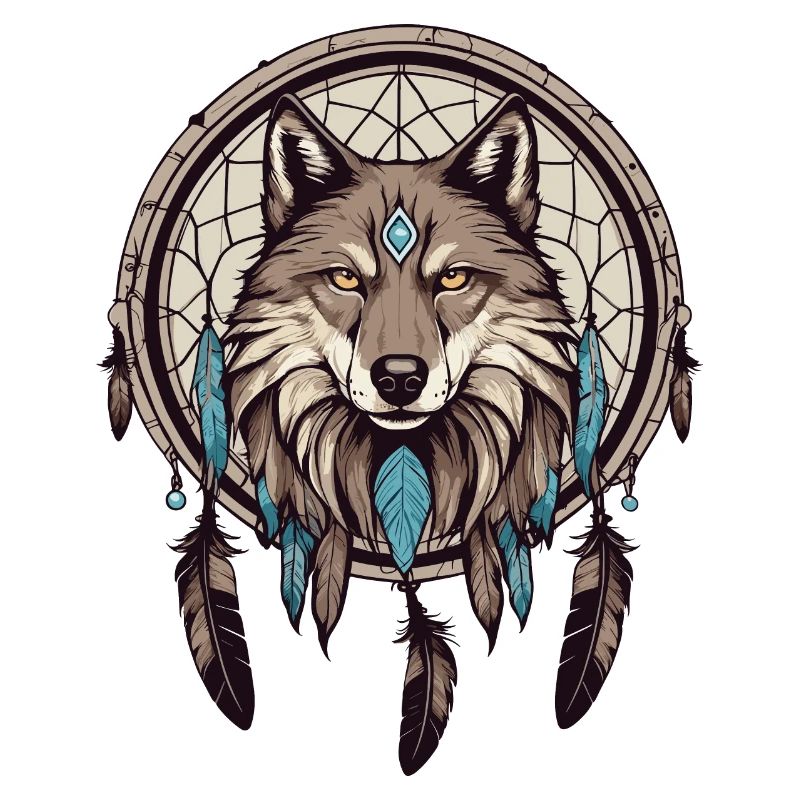 Traumfänger mit Wolf