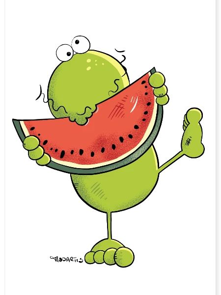 Frosch mit Melone