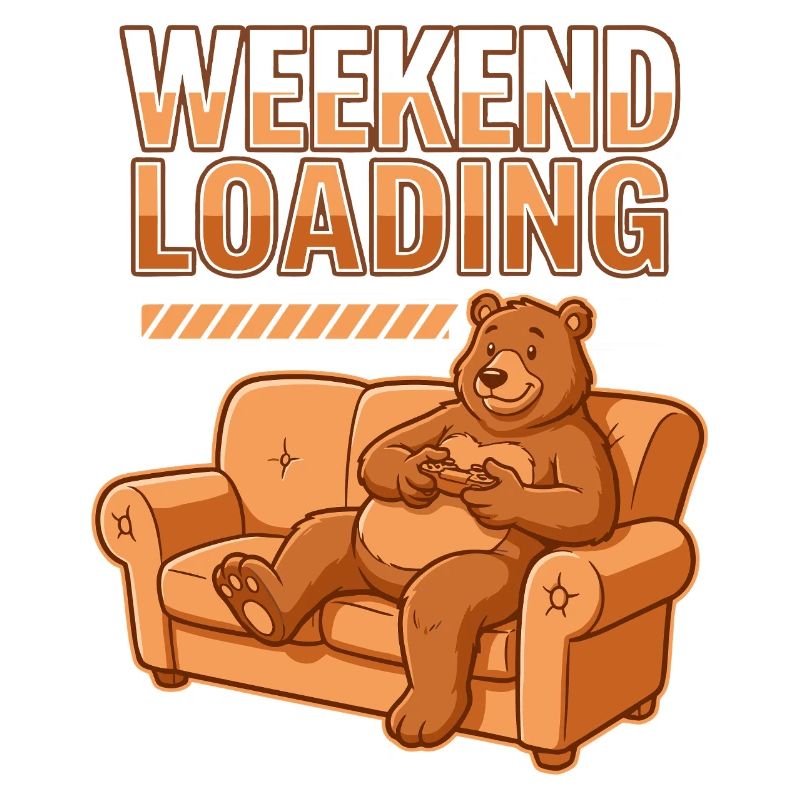 Wochenend-Ladezustand: Bär auf Sofa