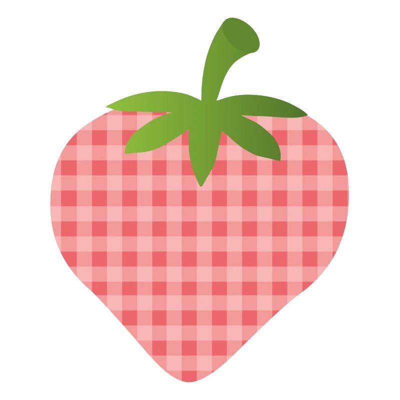 Erdbeere mit Karomuster - personalisierbar