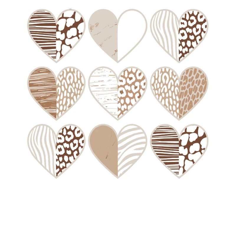 Leopard pattern heart design