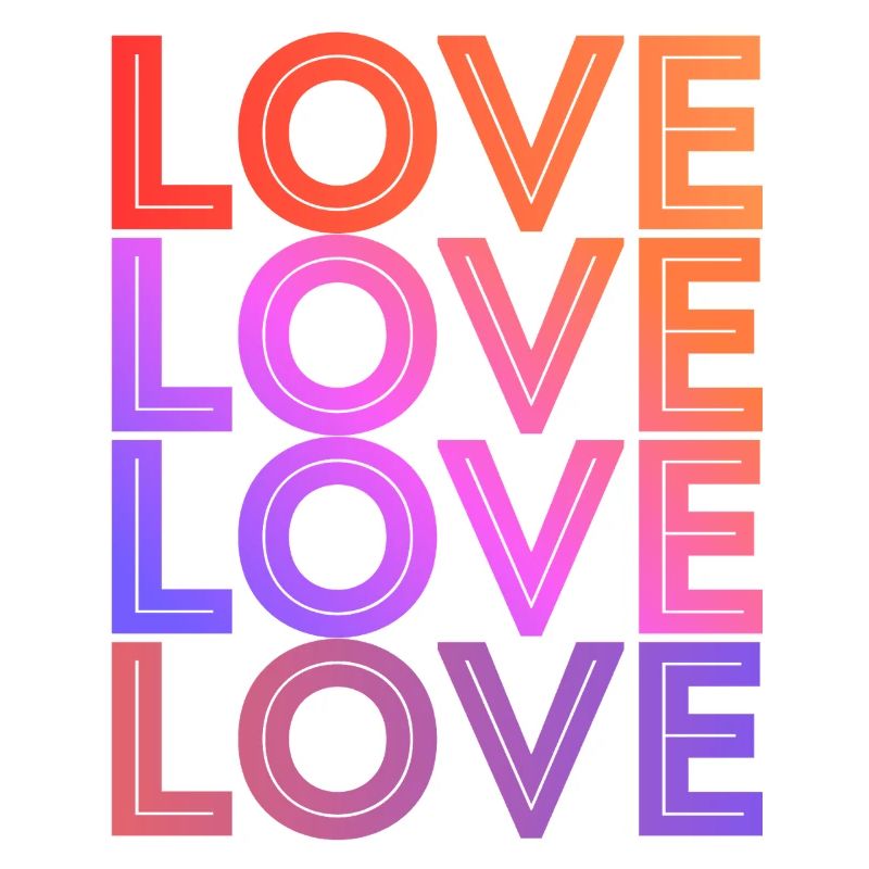 LOVE Text Font Design Gradient Typo