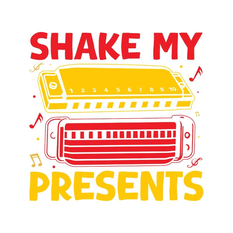 Funny Harmonica Player Shake My Presents Harmonica