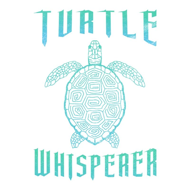 Turtle Whisperer Sea Turtle Teal Gradient Graphic