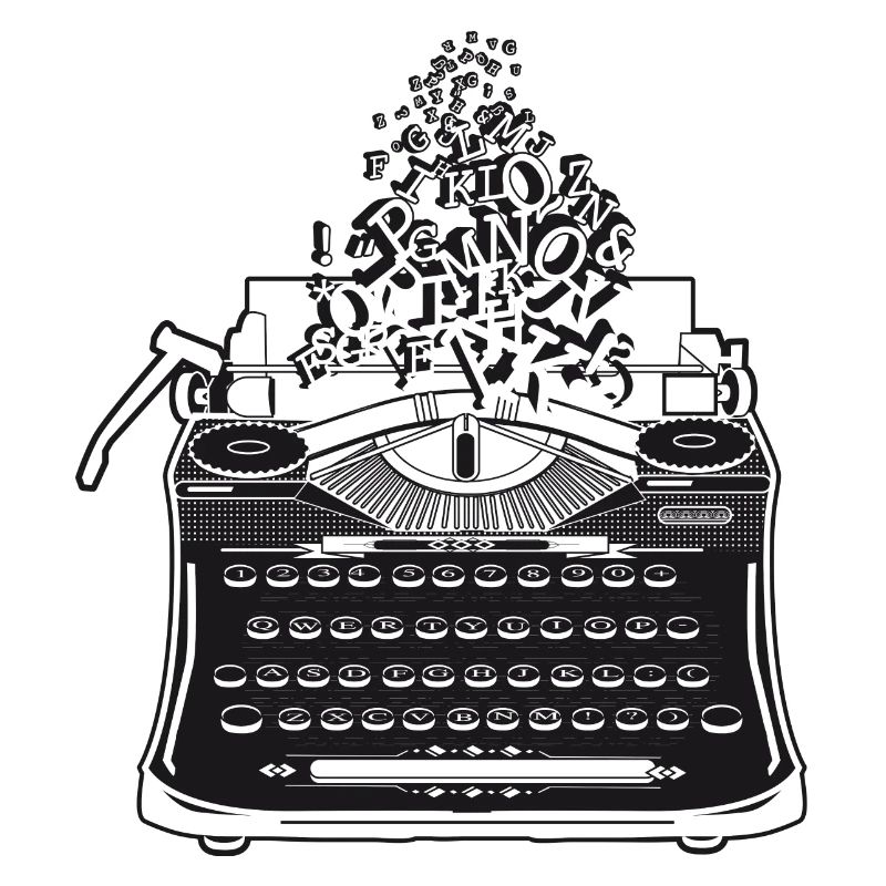 nostalgic antique typewriter with letters
