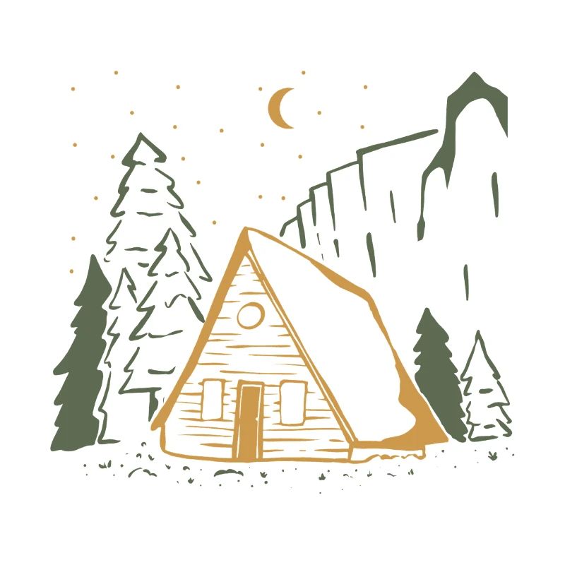 Moonlit Rustic Cabin Night