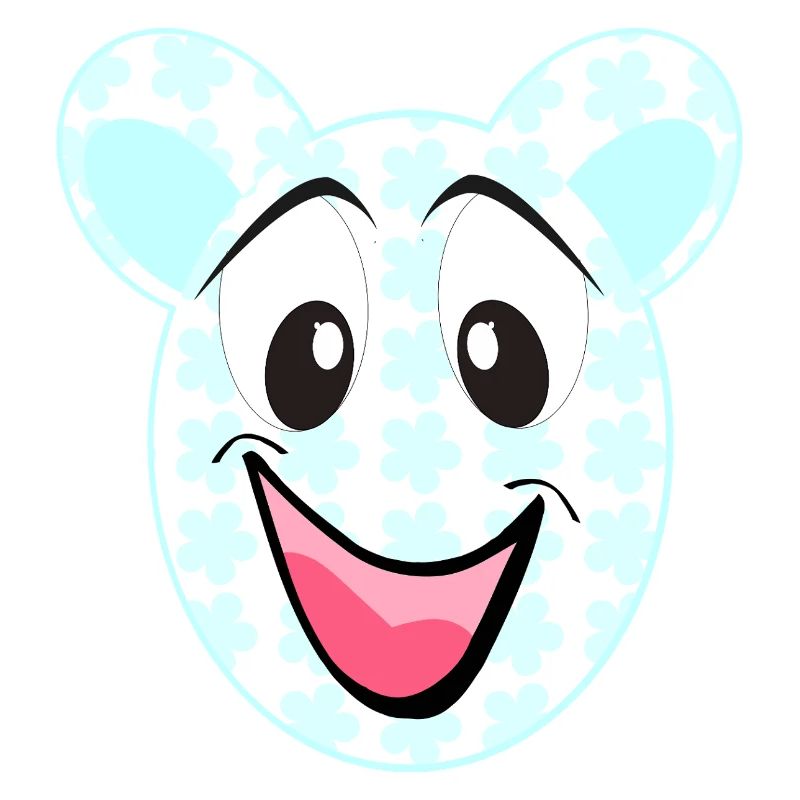 Smiling bear with floral pattern