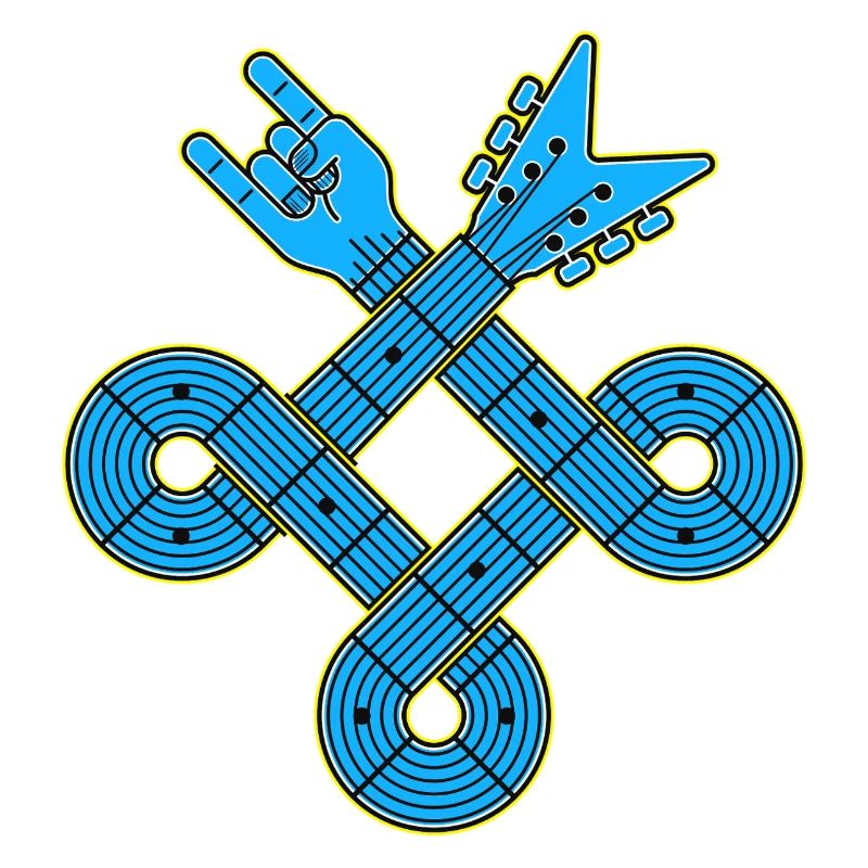 Neon Blue Guitar Knot Emblem