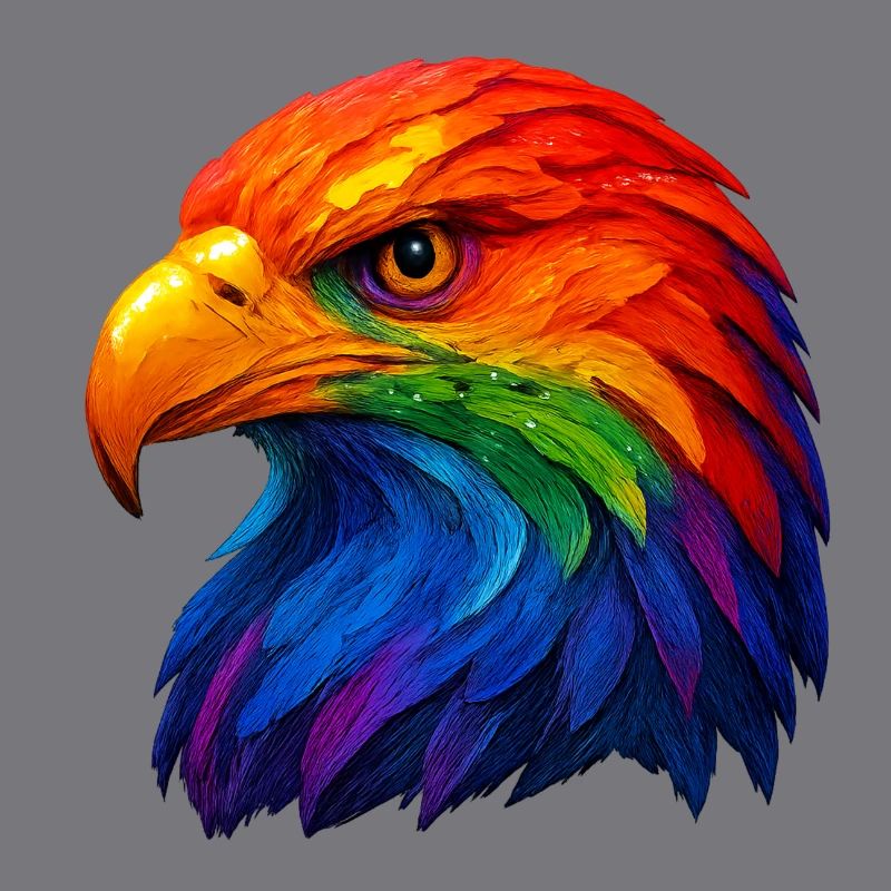 Color Feather White-tailed Eagle Head