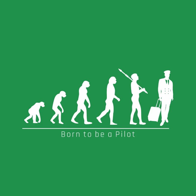 Evolution Pilot Beruf lustiges cooles Geschenk