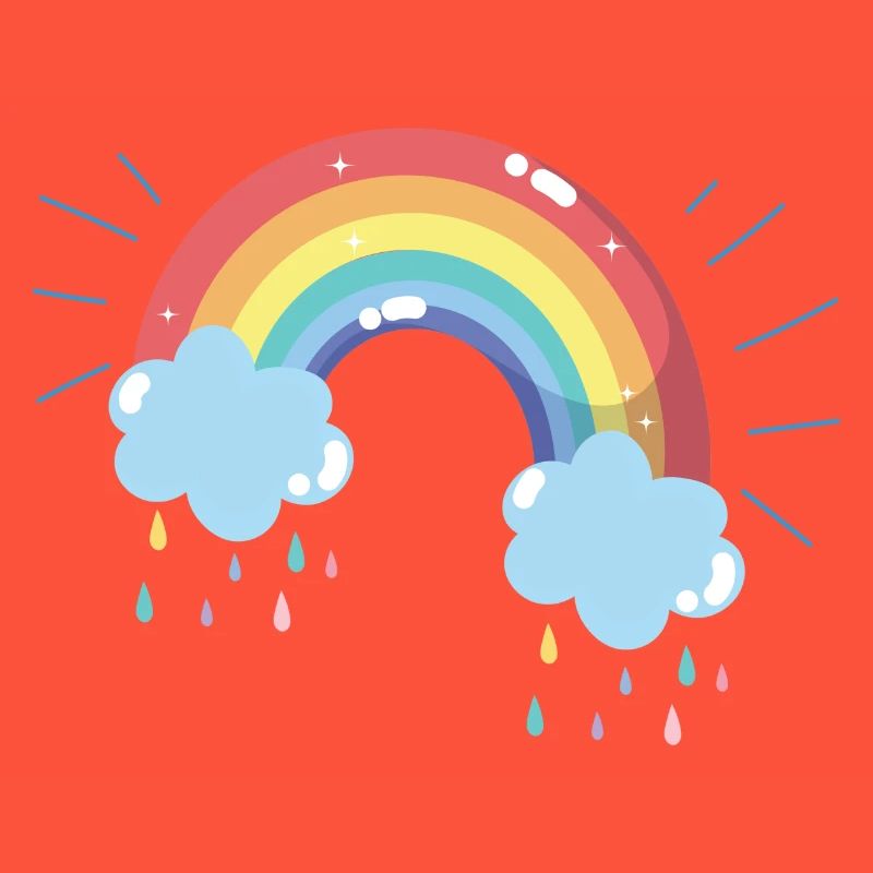 Pastel Rainbow Raincloud Arc