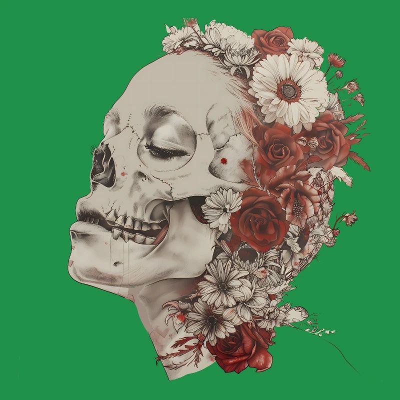 Crâne fleuri