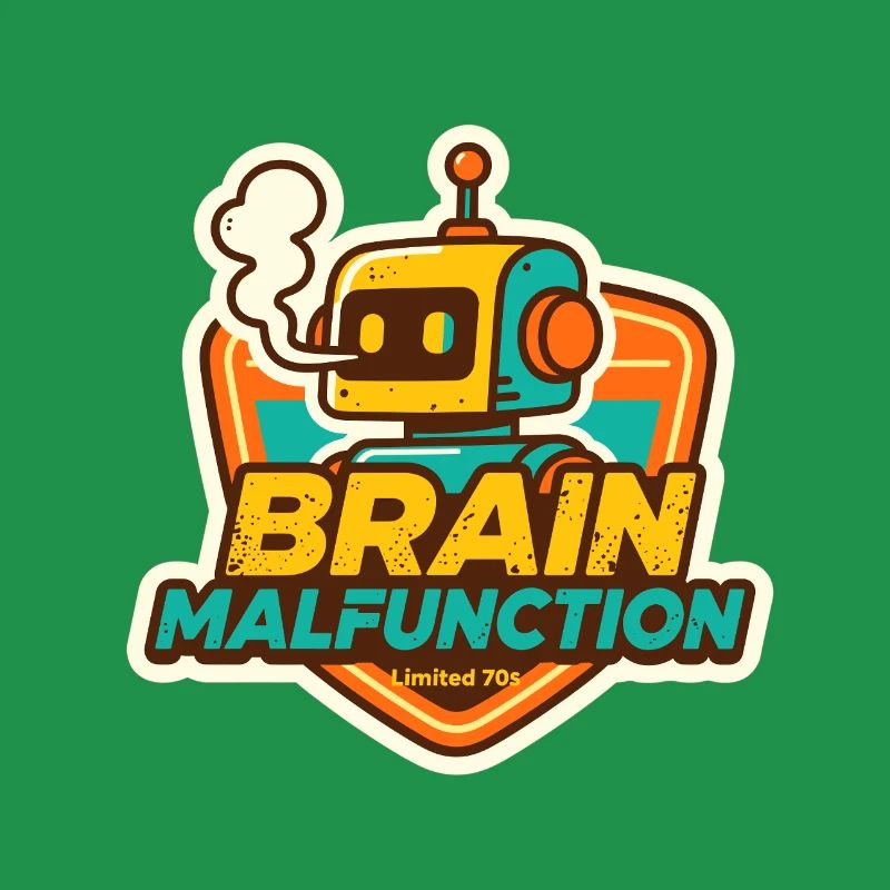 Dysfonctionnement cérébral Conception de robot rétro