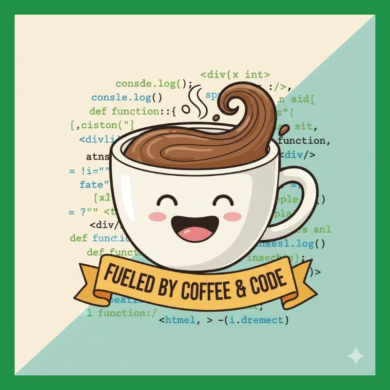 Happy Coffee Becher und Code