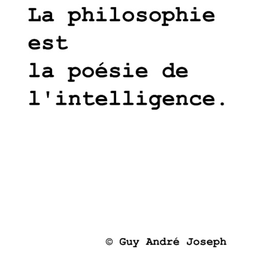 La philosophie est la poésie de l'intelligence