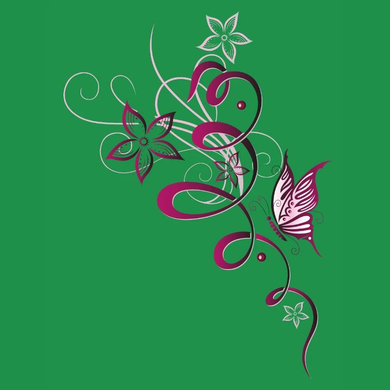Spring flowers butterfly Spring cherry red