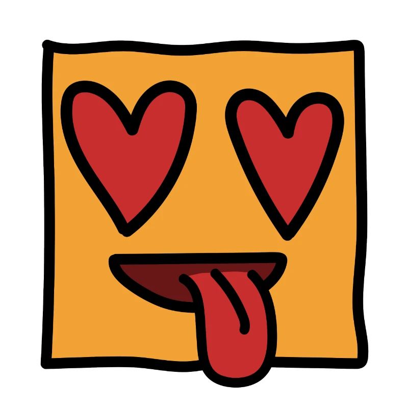 Funny Emoticon Expression Kawaii Square Face