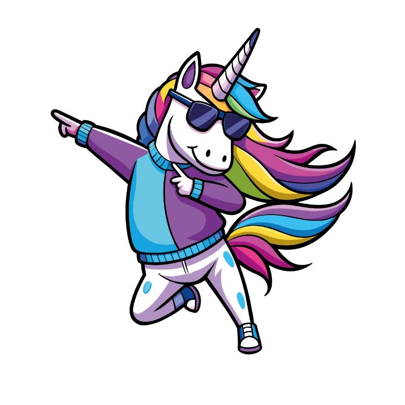 Regenbogen Einhorn Tänzerin Illustration
