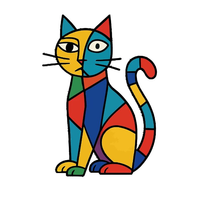 Variété de couleur de chat cubiste