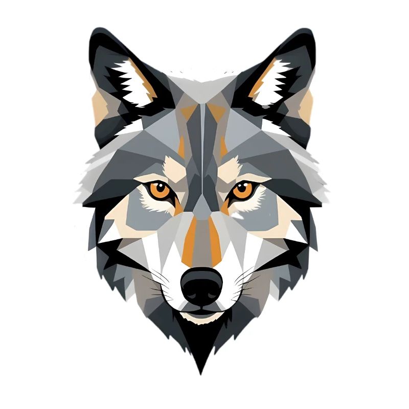 Geometric Wolf Head