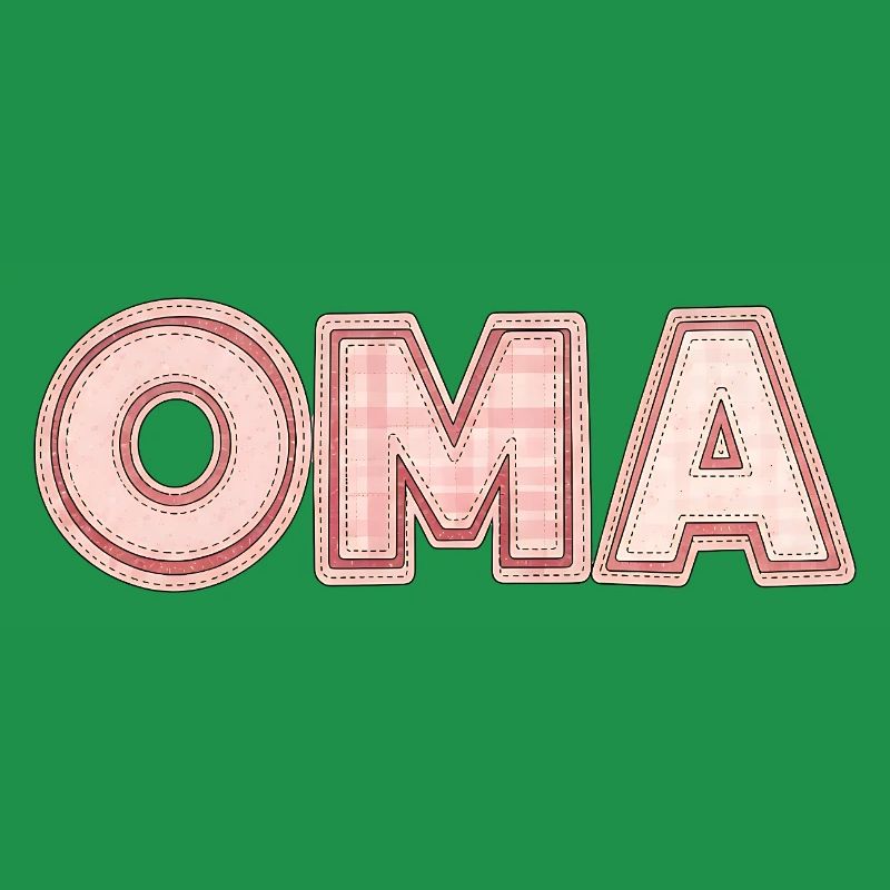 Oma Retro Schriftzug Geschenk Idee Patchwork