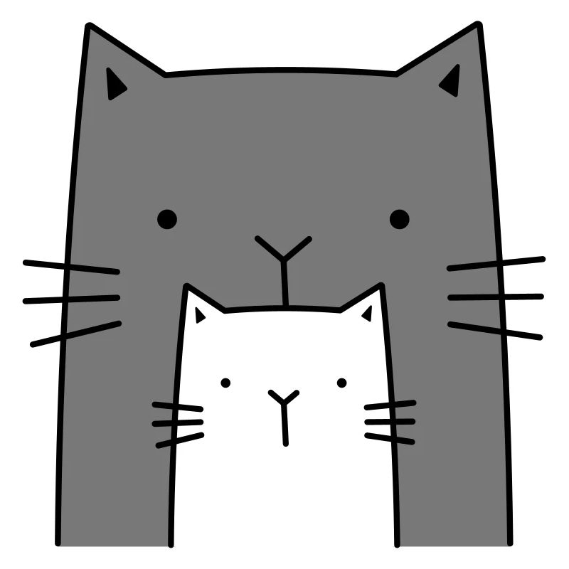 two cats - big and small cat