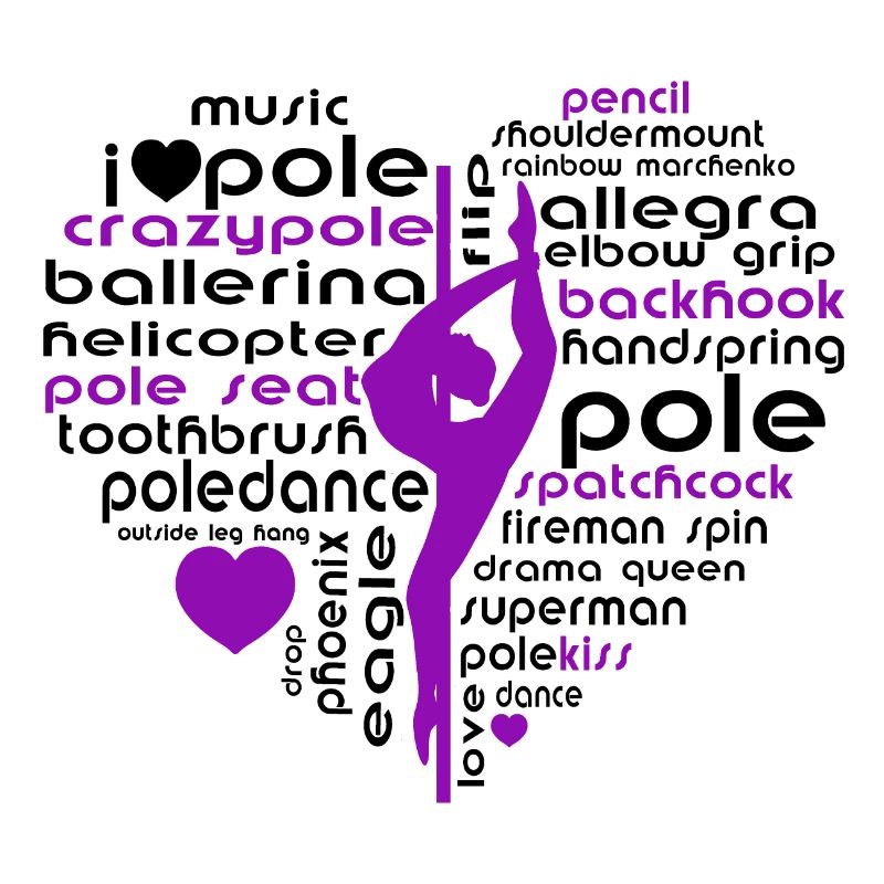 Purple Pole Dance Heart Acrobatics Art