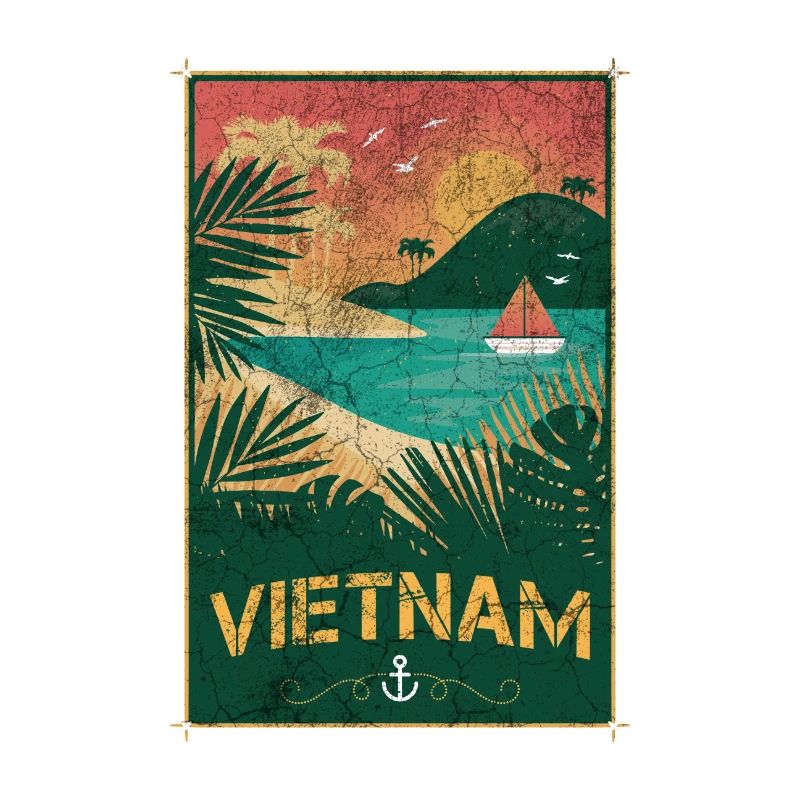 Conception de plage vintage Vietnam