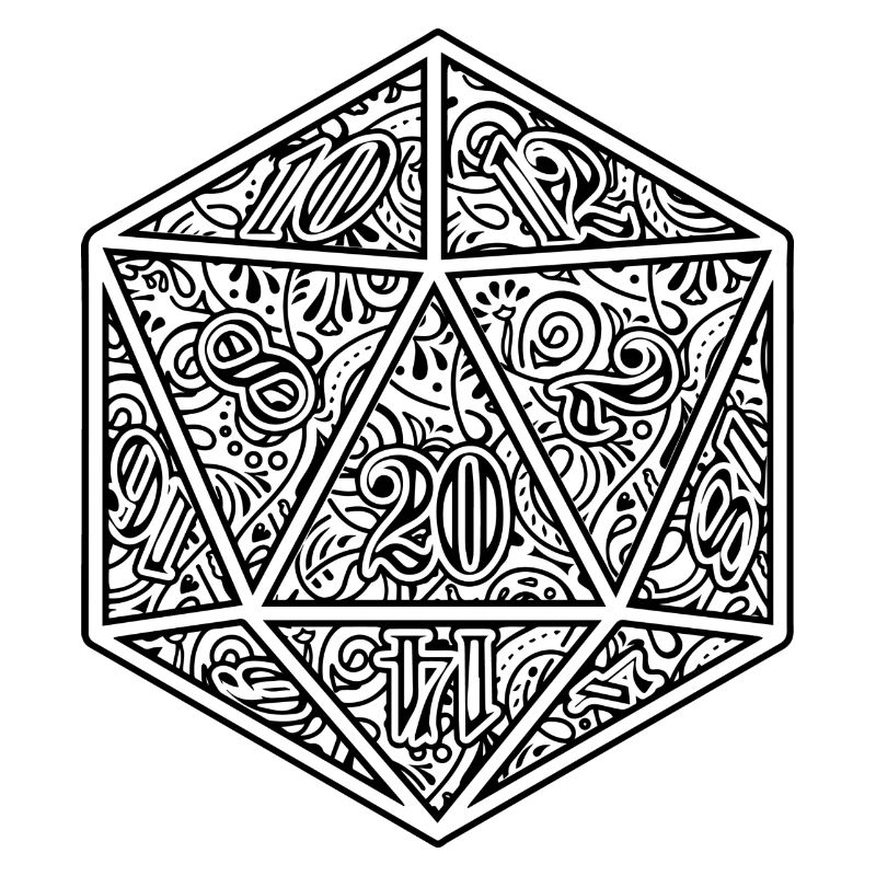 Décoration de dés D20 Conception du Cube RPG