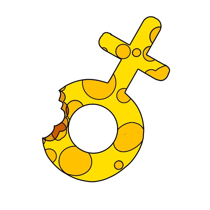 Symbole de Vénus dans la pose du symbole de Mars