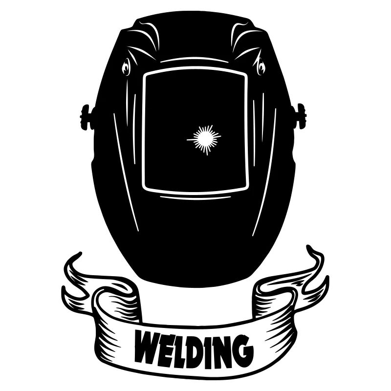 Welding helmet for welder with text banner