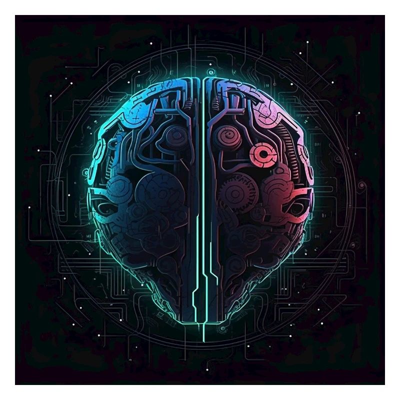 Neon Circuit Brain Split