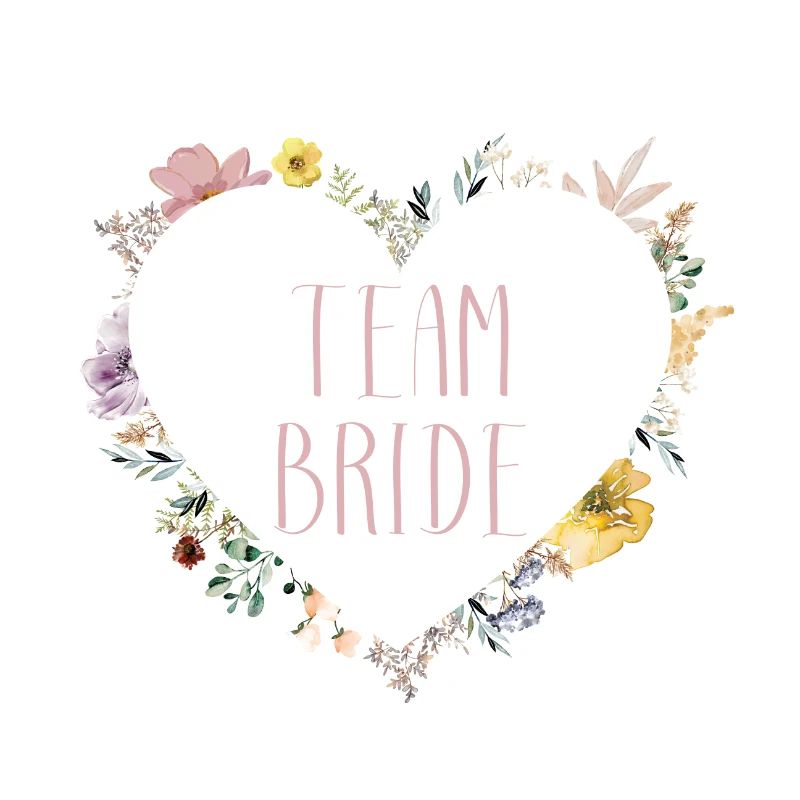 Team Bride! Herz-Blumen, personalisierbar