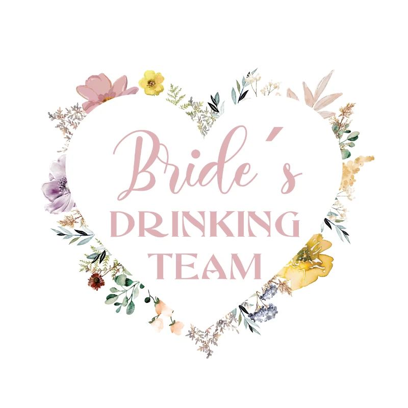 Bride´s-Drinking-Team! Herz-Blumen