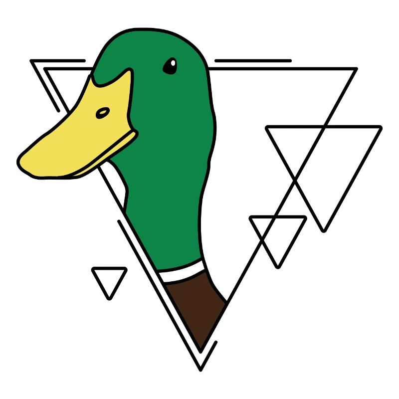 Colored duck in geometric design