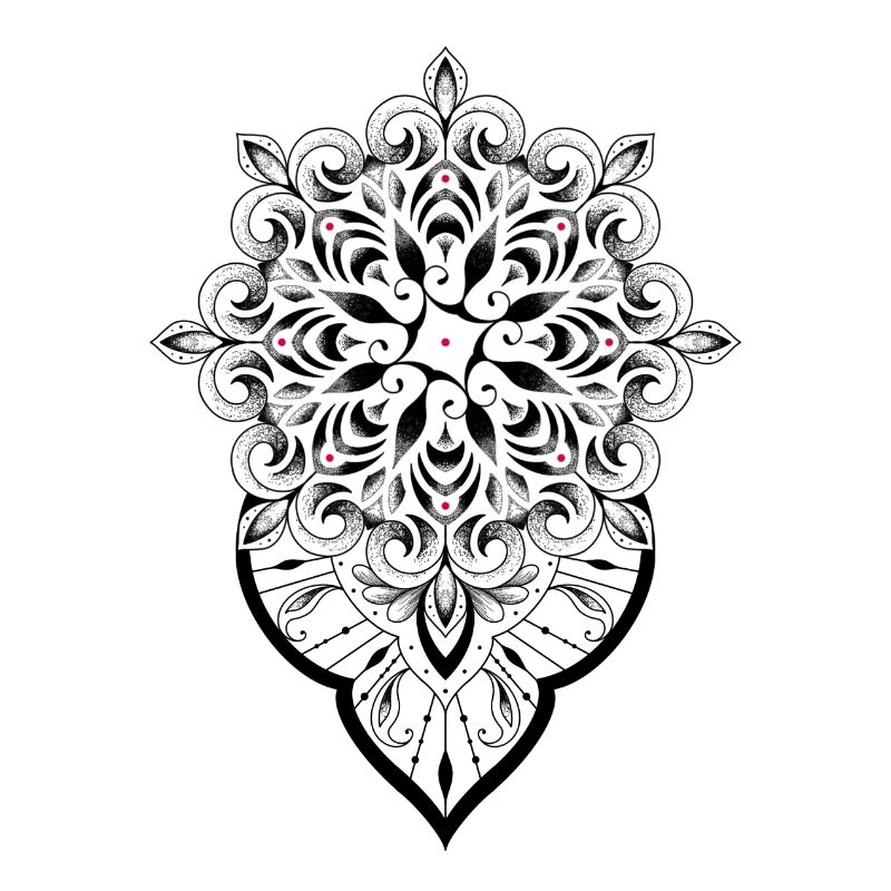 Mandala graphique dot work