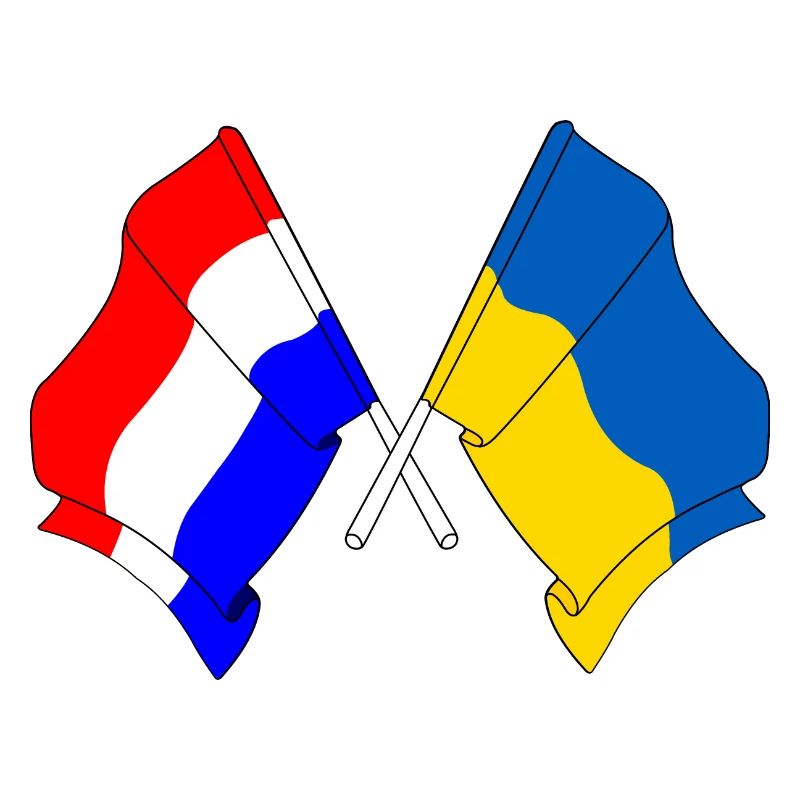 Drapeau des Pays-Bas et drapeau de l’Ukraine