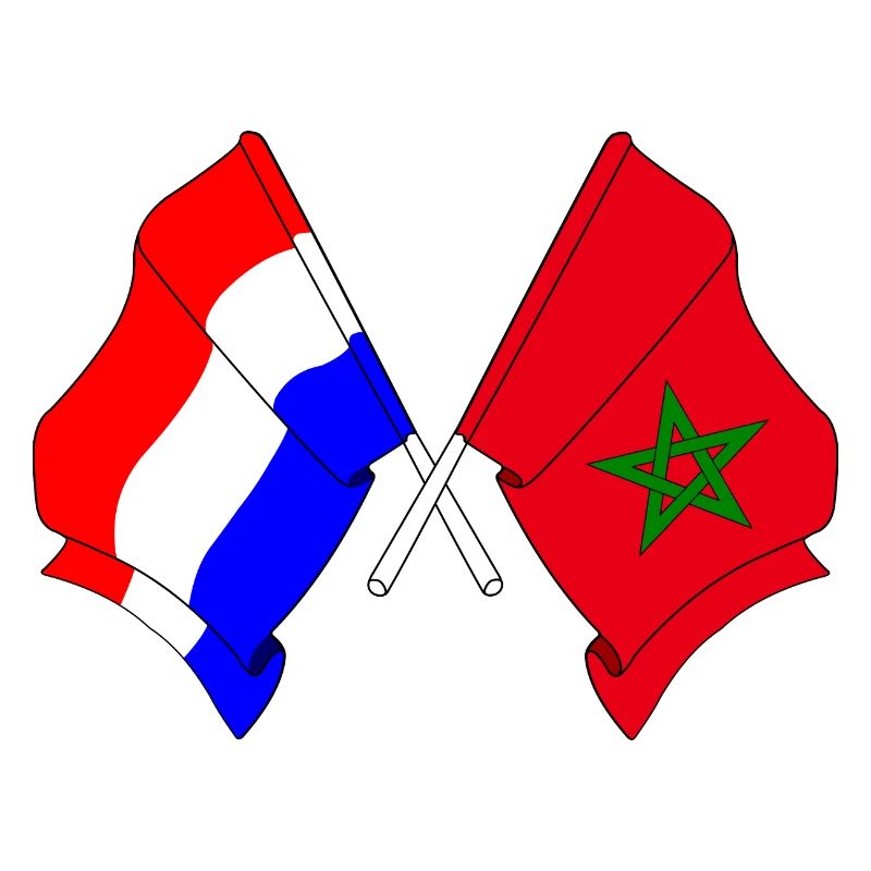 Drapeau des Pays-Bas et drapeau du Maroc