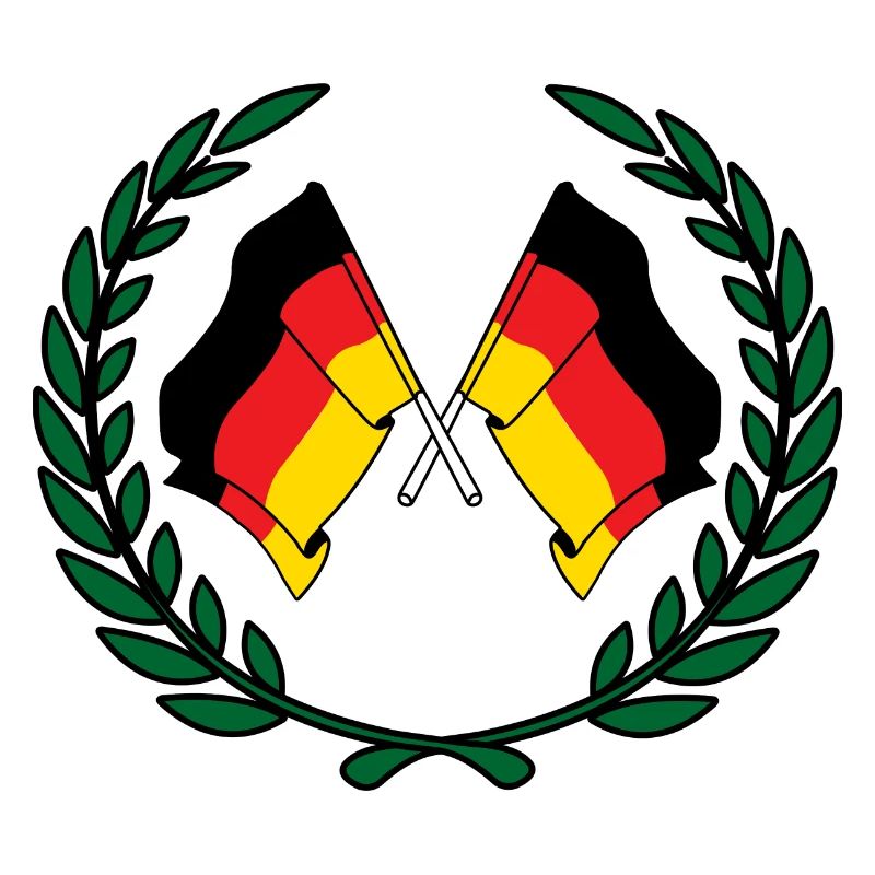 Flags Germany in laurel wreath