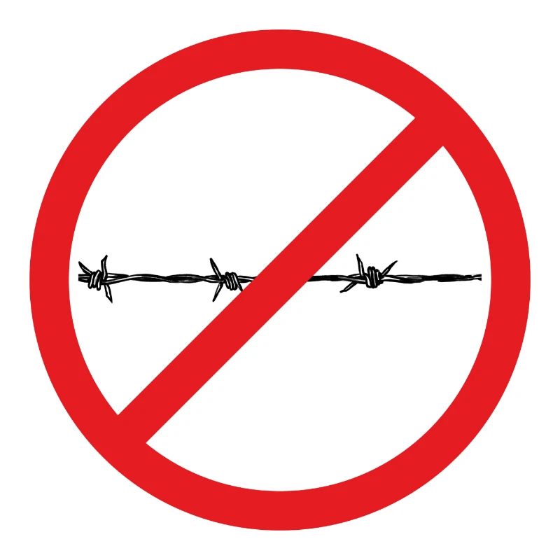 Barbed wire/demarcation prohibited