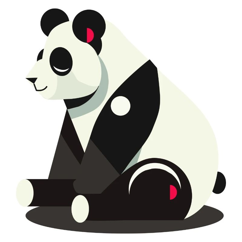 Geometric Panda – Minimalist and Cute