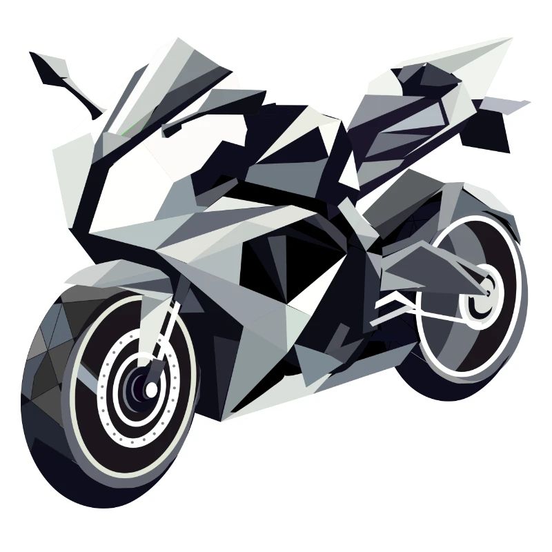 Futuristic motorcycle in geometric design