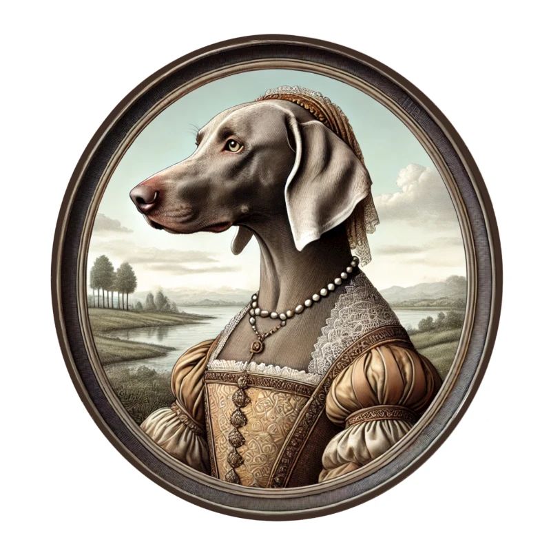Portrait de la chienne de Weimar Claire
