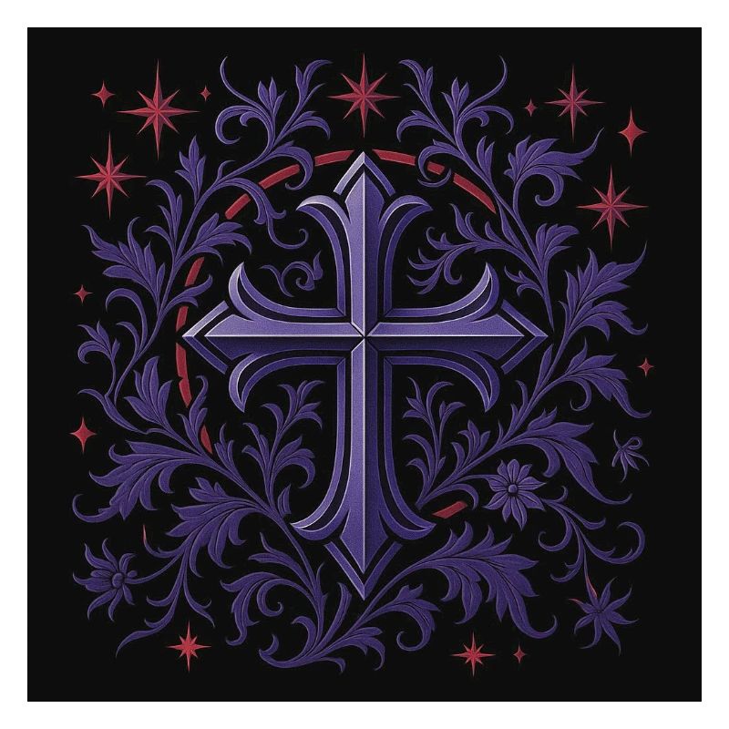 Lavendel Gothic Kreuz Blumendesign
